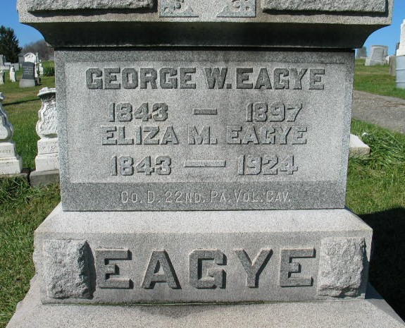 George W. and Eliza M. Eagye tombstone