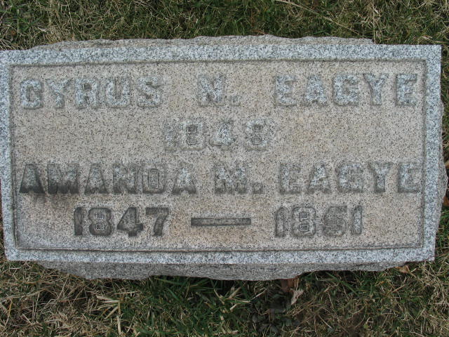 Cyrus N. Eagye and Amanda M. Eagye tombstone