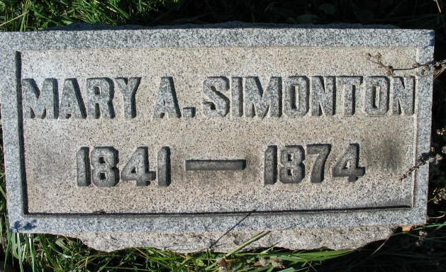 Mary A. Simonton tombstone