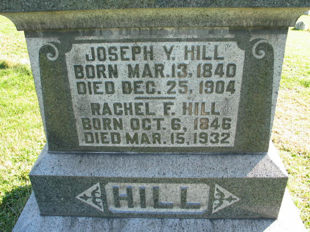 Joseph Y. and Rachel F. tombstone