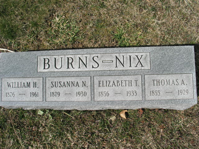 Susanna N. Burns tombstone