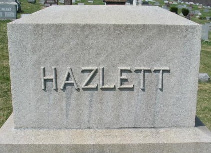Hazlett family monument