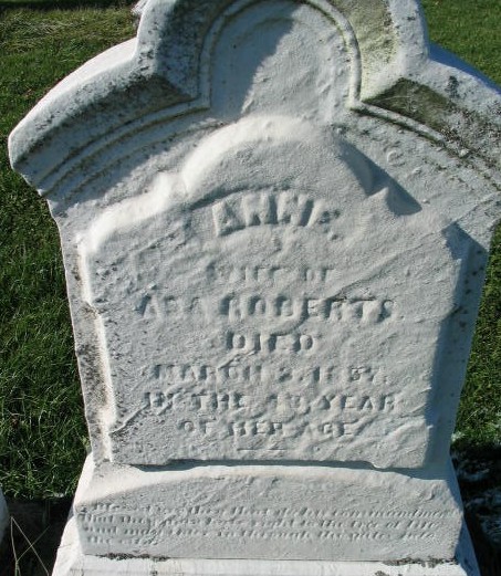 Anne Roberts tombstone