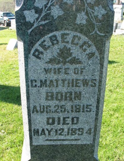 Rebecca Matthews tombstone