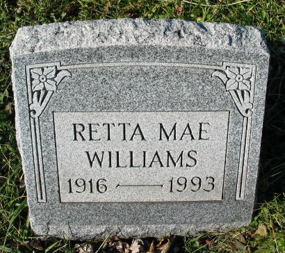 Retta Mae Williams tombstone