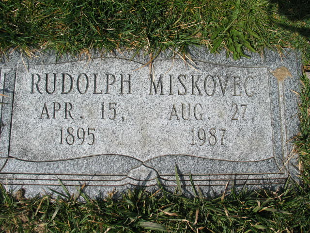 Rudolph Miskovec tombstone