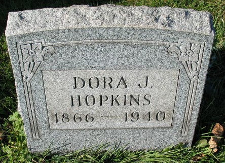 Dora J. Hopkins tombstone