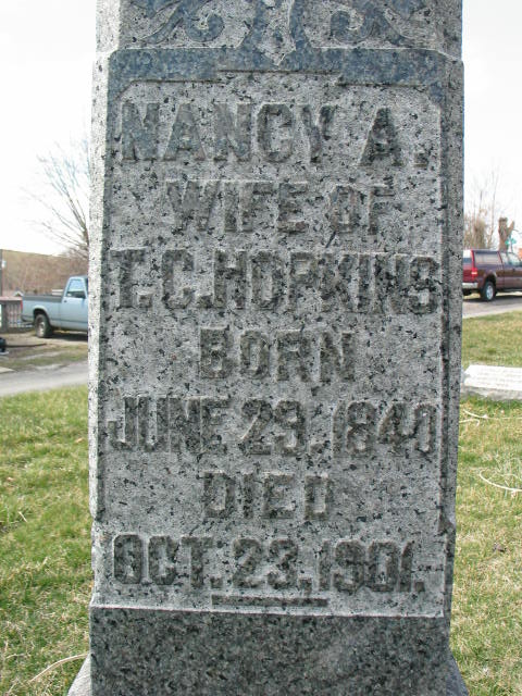 Nancy A. Hopkins tombstone