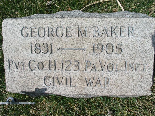 George M. Baker Military tombstone