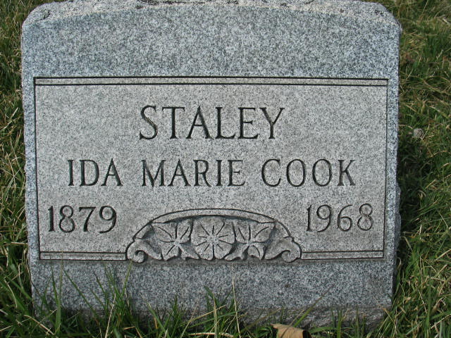 Ida Marie Cook Staley tombstone