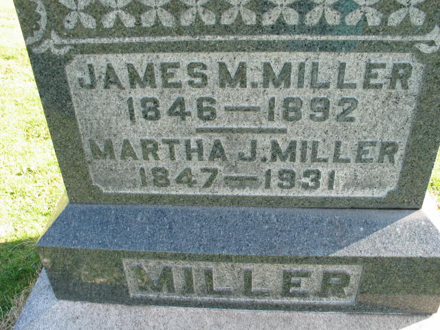 Martha J. Miller tombstone