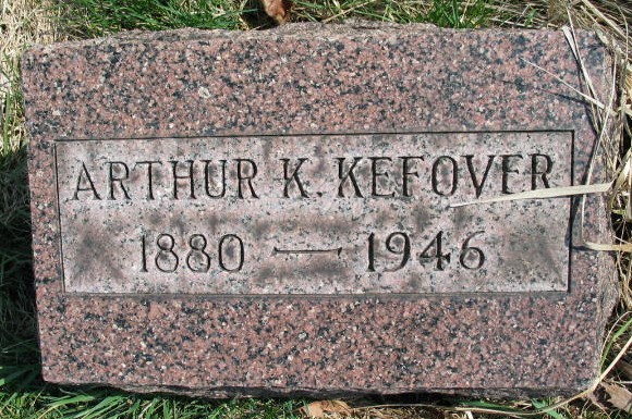 Arthur K Kefover tombstone
