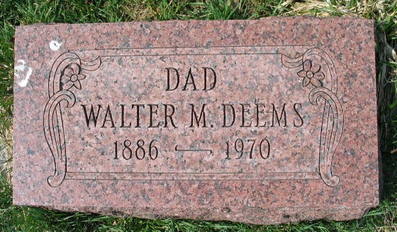Walter M. Deems tombstone