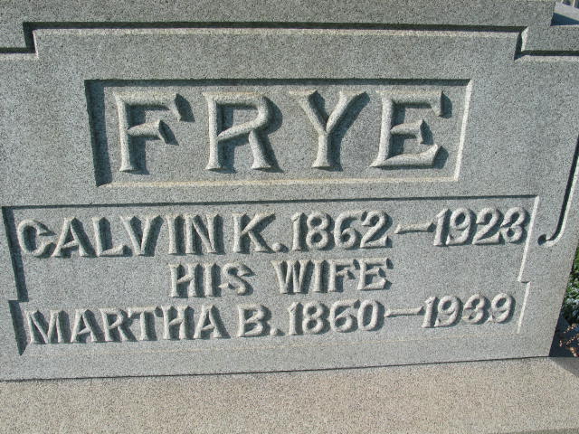 Martha B. Frye tombstone