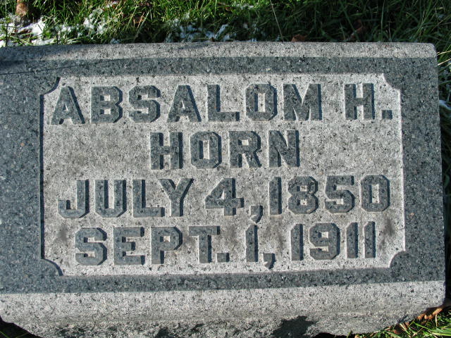 Absalom H. Horn tombstone