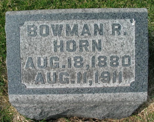Bowman R. Horn tombstone