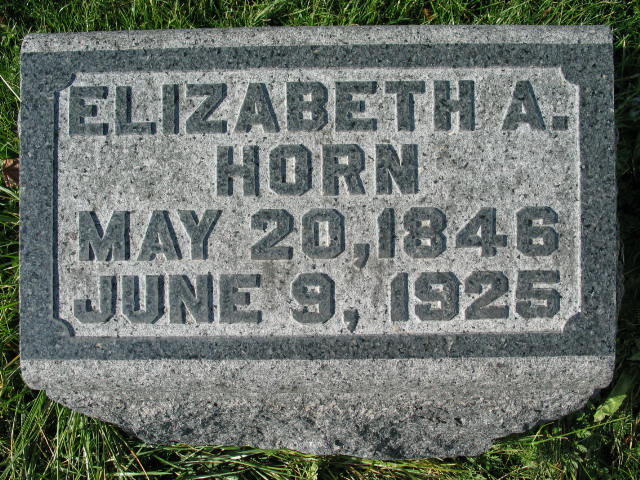 Elizabeth A. Horn tombstone