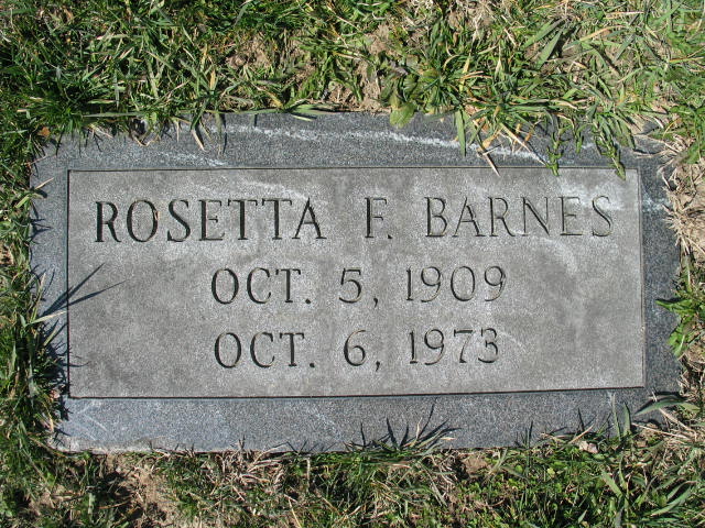Rosetta F. Barnes tombstone