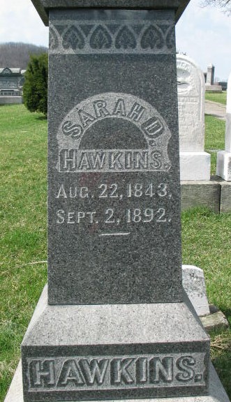 Sarah D. Hawkins tombstone