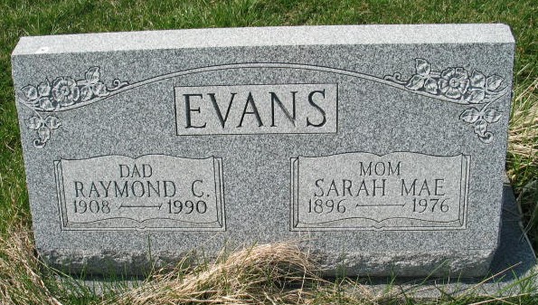 Sarah Mae Evans tombstone