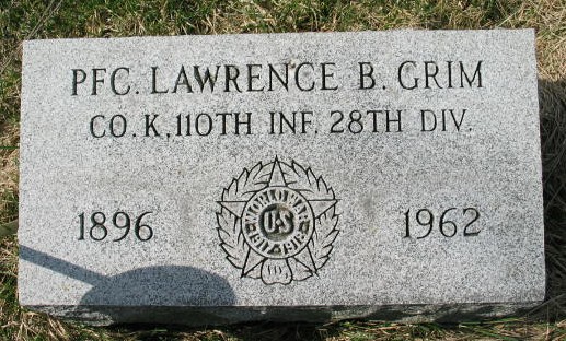 Lawrence B. Grim military tombstone