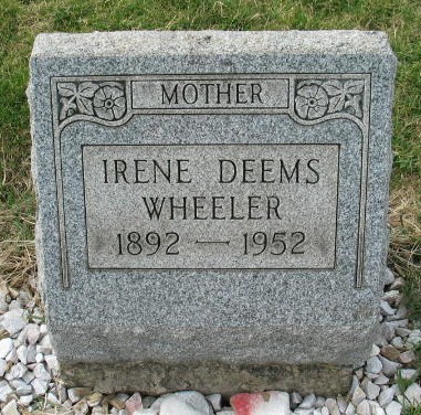 Irene Deems Wheeler tombstone