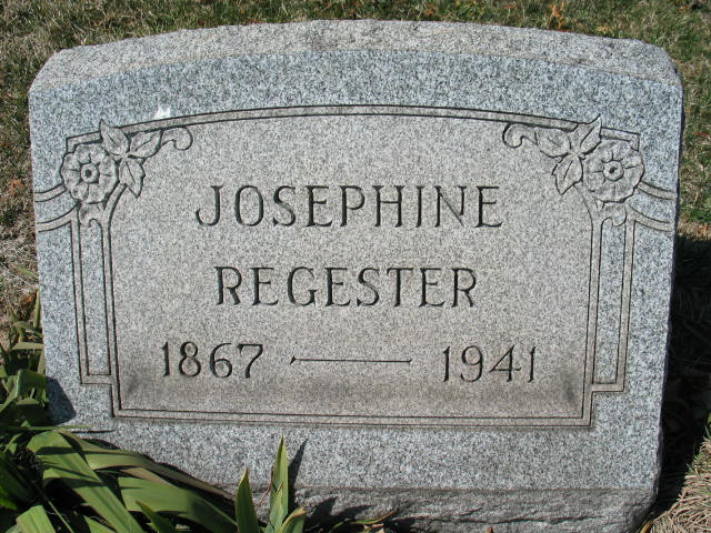 Josephine Regester tombstone