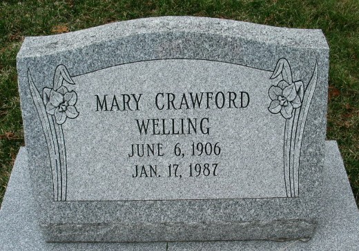 Mary Crawford Welling tombstone