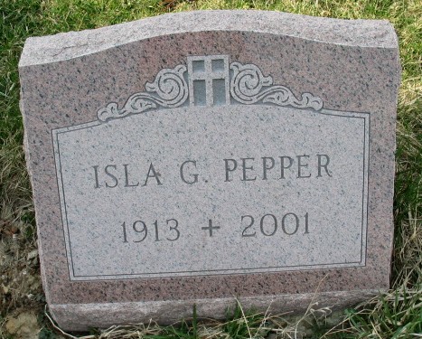 Isla G. Pepper tombstone