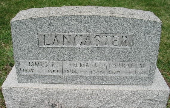 Sarah M. Lancaster tombstone
