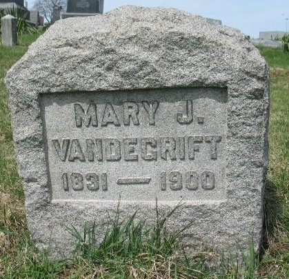 Mary J. Vandegrift tombstone