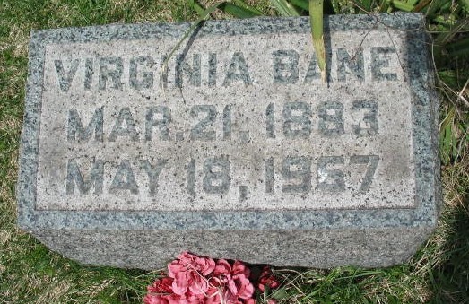 Virginia Bane tombstone