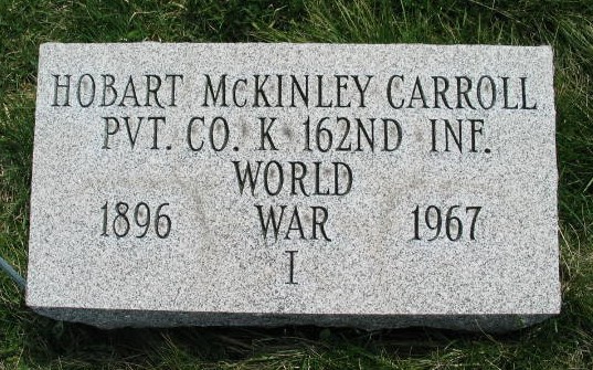 Hobart McKinley Carrol military tombstone