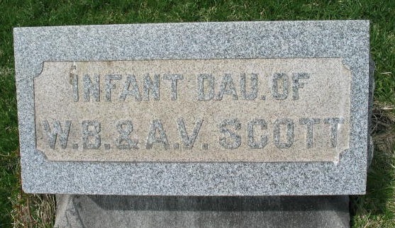 Infant Dau of W. B. & A. V. Scott tombstone