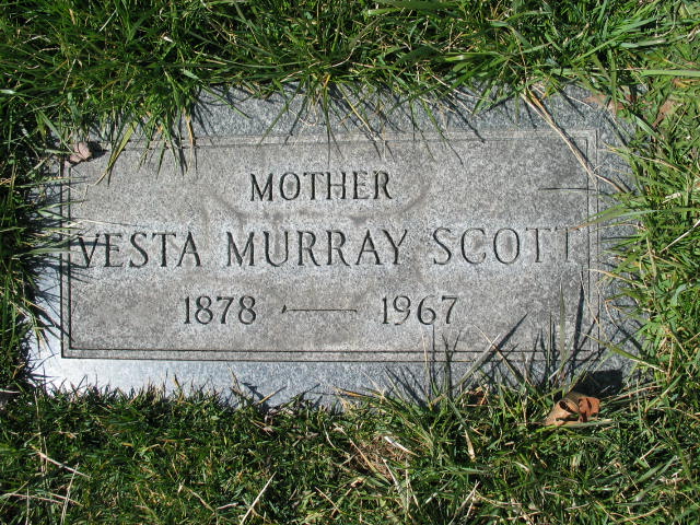 Vesta Murray Scott tombstone