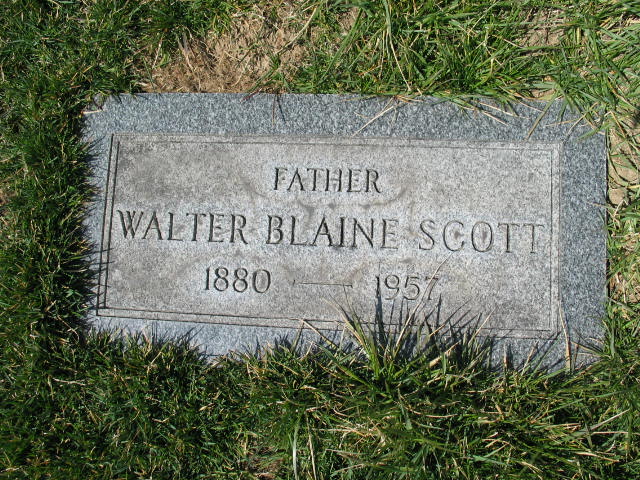 Walter Blaine Scott tombstone