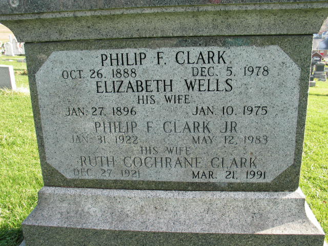 Elizabeth Wells Clark tombstone