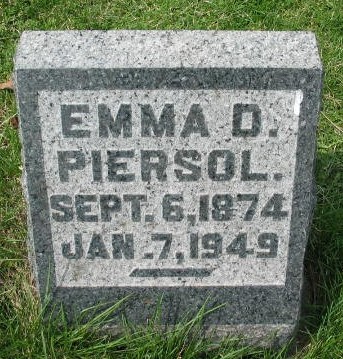 Emma D. Piersol tombstone