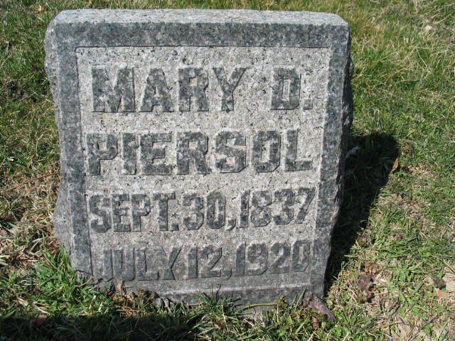 Mary D. Piersol tombstone