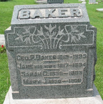Jane Baker tombstone
