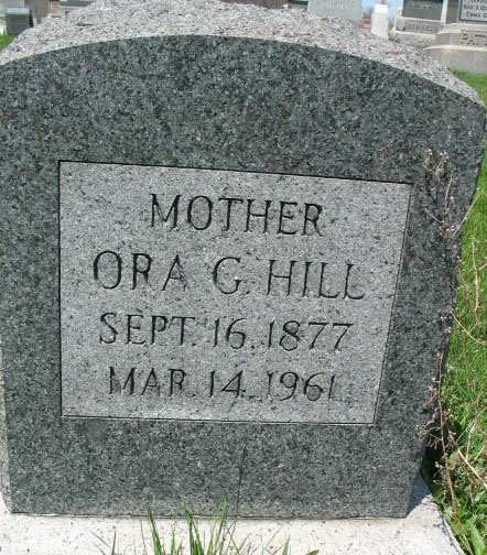 Ora G. Hill tombstone