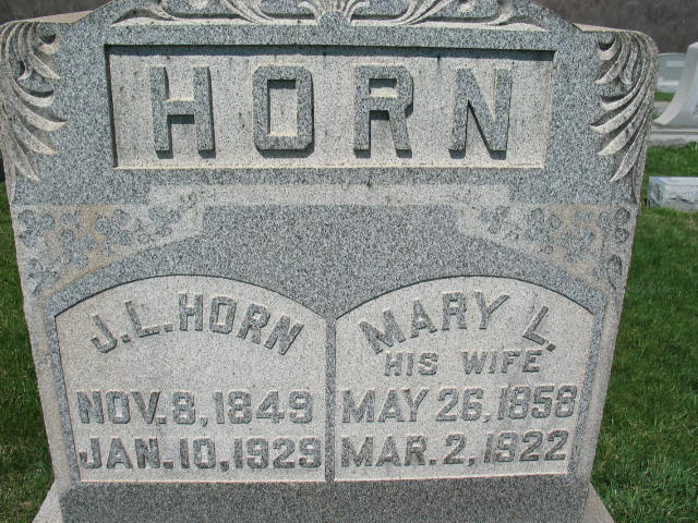 J. L. and Mary L. Horn