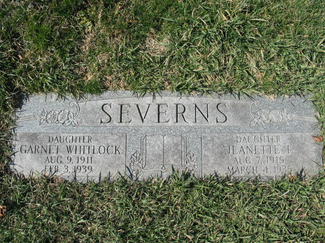 Garnet Whitlock and Jeanette E. Severns