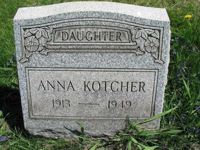 Anna Kotcher tombstone