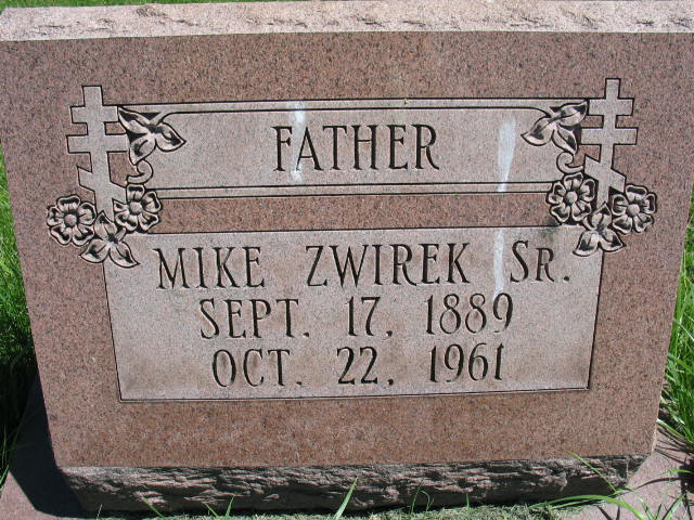 Mike Zwirek Sr. tombstone