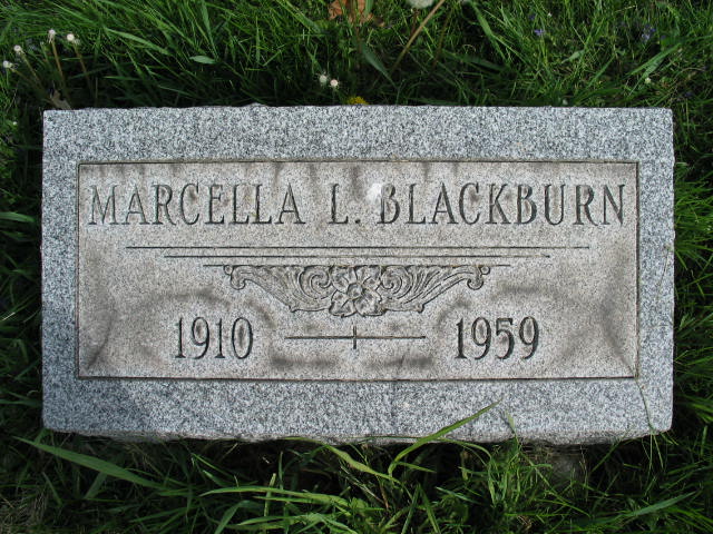 Marcella L. Blackburn tombstone