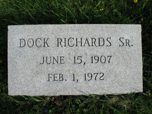 Dock Richards Sr. tombstone