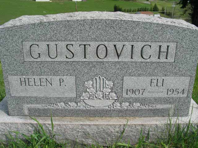 Helen P. and Eli Gustovich tombstone