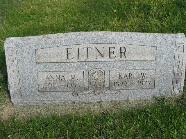 Anna M. and Karl W. Eitner tombstone