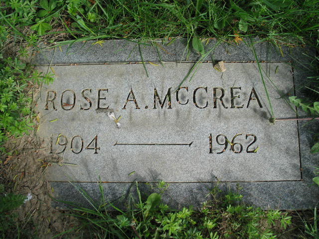 Rose A. McCrea tombstone